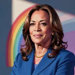 rainbow kamala harris. pop art
