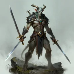 feywild tiefling dual wielding magical scimitars, detailed illustration by peter mohrbacher by marc simonetti on artstation, fantasy art