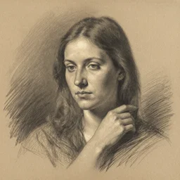 study of a woman by herbert james draper. chalk.