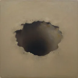 a painting of a hole in the ground, an airbrush painting by julian schnabel, featured on deviantart, metaphysical painting, matte drawing, oil on canvas, matte painting