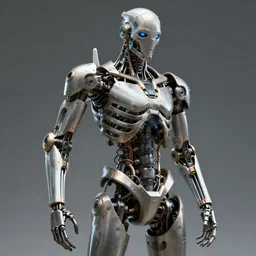 mechanical futurustic skeleton, cyberpunk, hyper realistic