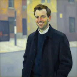 a smile in the style of edward hopper
