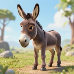 a 3d donkey on vacation, amazing detail