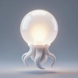 super - resolution floating white light orb with internal light with tentacles of hair in the black night sky, volumetric lighting, hyperrealistic, 8 k, aesthetic!!!, unreal engine render, ultrafine details