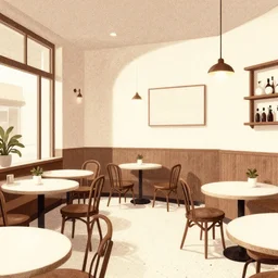 ( ( dot shaded ) ), editorial illustration interior of a retro cafe, modern art deco, roger broders, hein schulz neudamm, ( ( giuseppe riccobaldi ) ), volumetric, dynamic pose, detailed, matte print, muted color, lomography, dramatic lighting, ( ( risograph ) ), halftone texture