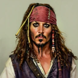 captain jack sparrow, digital painting, portrait