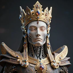 highly lifelike beautiful divine tribal high king with regalia adornments wide hdr whole infinite capsule apparent with awe an idea seep's into infinity, face axonometric mechanical fantasy intricate elegant, in void of latent space, volumetric lighting 3 d modelling h 5 1 2