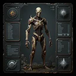 video game character ui interface by hr giger, biomechanical, 4 k, hyper detailed
