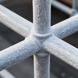 a detailed photo of a frosted scaffolding tube rendered in octane 8 k