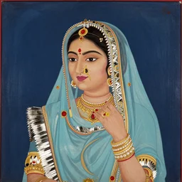 a portrait of an elegant lady, rajput painting