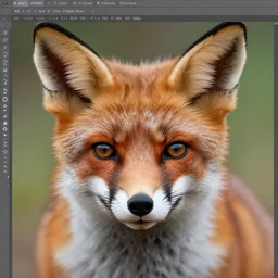 beautiful fox close-up, XF IQ4, 150MP, 50mm, f/1.4, ISO 200, 1/160s, natural light, Adobe Photoshop, Adobe Lightroom, DxO Photolab, Corel PaintShop Pro, symmetrical balance, depth layering, polarizing filter, Sense of Depth, AI enhanced