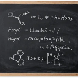 chemistry formulas on a blackboard, very important, photo