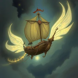 portrait of a magical flying ship, d & d, fantasy, intricate, elegant, highly detailed, digital painting, artstation, concept art, smooth, sharp focus, illustration, art by artgerm and greg rutkowski and alphonse mucha
