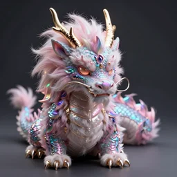 furry fluffy iridescent dragon, by greg rutkowski, trending on artstation, detailed, intricate, elegant claws cinematic, 4 k, dramatic lighting