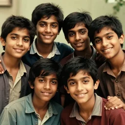 a beautiful cinematic masterpiece portrait of four indian stoner boys smiling at the camera, by gaspar noe, by rembrandt van rijn, by greg rutkowski, brilliant lighting, trending on artstation, featured on pixiv, detailed, 8 k