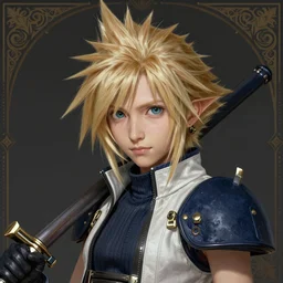 portrait of a female cloud strife from ff 7, intricate, highly detailed, ray tracing, digital painting, artstation, concept art, smooth, sharp focus, illustration, art by artgerm and greg rutkowski and alphonse mucha, 8 k