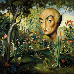 the garden of unearthly delights, oil painting by Salvador Dali, high contrast, highly detailed, 4k