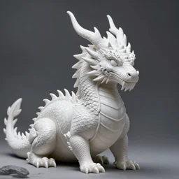 Dragon albino, photorealistic, digital painting