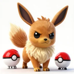 fan artist rendering of an angry eevee evil pokeball high resolution CGsociety