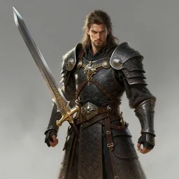 Epic portrait of a Warrior using a ornamental Greatsword, by artgerm, by Frank Franzzeta, High Fantasy, trending on artstation artstationHD, artstationHQ, cgsociety, extremely detailed, HD 8K