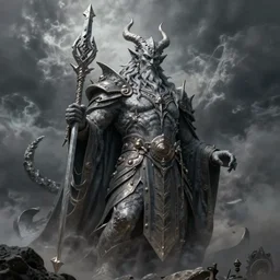 A ultra detailed matte painting of Morgoth the godlike valar, by Peter mohrbacher, trending on ArtStation, epic composition, epic scale