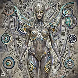 mad necromancer girl concept art, liquid armour, glowing eyes, slavic pattern, symmetrical, rule of three, detailed body, full body, detailed face, ultradetailed digital illustration, 8 k, epic atmosphere, digital art by simon cowell and rachel walpole