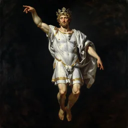 beautiful detailed expressive impressionistic oil painting portrait of ancient roman god emperor steve buscemi levitating, ascending into the dark wearing the civic crown, renaissance painting, black background, art by anders zorn, wonderful masterpiece by greg rutkowski, expressive brush strokes, beautiful cinematic light, american romanticism by greg manchess, jessica rossier