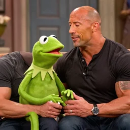a date romantic between dwayne johnson and kermit the frog