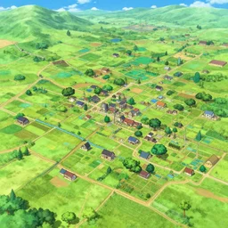 farmville 3 stylized region, voronoi, ghibli, pokemon sword and sheild cinematic overworld, vista, english countryside