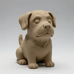 clay sculpture of the ugliest dog ever trending on art station
