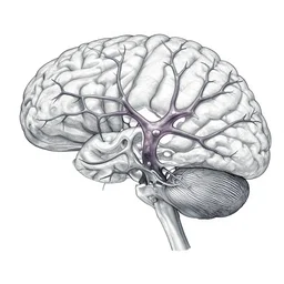 A dendritic network of neurons coming from a large brain, concept art, by Noah Bradley