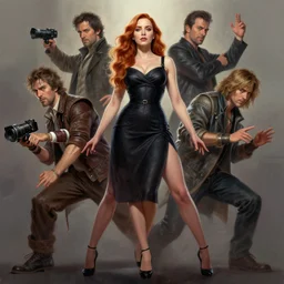 symmetrical - photo!! low - angle!! painting of christina - hendricks!!! starring in akira, action - pose, dynamic - pose, full frame photograph, zeiss lens, intricate, elegant, highly detailed, centered, digital painting, artstation, concept art, smooth, sharp focus, illustration, artgerm, tomasz alen kopera, peter mohrbacher, donato giancola, joseph christian leyendecker, wlop, boris vallejo