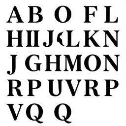 accurate vector font serif horror themed, whole alphabet