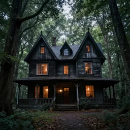 haunted house in the woods
