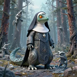 ( reptile pokemon ) creature creature in a nunavut forest, : : by michal karcz, daniel merriam, victo ngai and guillermo del toro : : ornate, dynamic, particulate, intricate, elegant, highly detailed, centered, artstation, smooth, sharp focus, octane render, 3 d