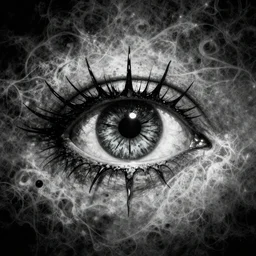 a deadly eye in center by Zdzislaw Beksinski and dan mumford , digital art