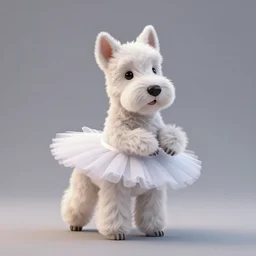 an elegant anthropomorphic anthropomorphic westie ballerina, super detailed, smooth, 4 k