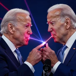 joe biden firing lasers out of his nipples, digital photography, 8 k