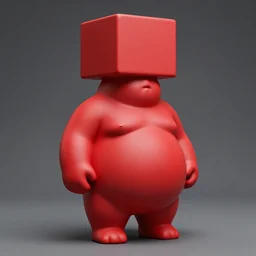 red squigle abstract art statue, super fat and obese thicc pillar with a round belly bottom and squared top, asking : what is samegame?