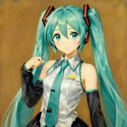 hatsune miku, painting by j. c. leyendecker, leyendecker style