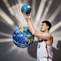 yao ming is taking up earth as a basketball, tv interview of yaoming