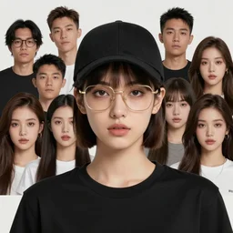 a beautiful portrait, cool short haired girl, gold frame glasses, black baseball cap, black t - shirt, by amin faramarzian and ashno alice and bach do and christian angel and erica williams and solan and juu and michael chang and tea me, trending on artstation