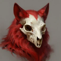 stunning god of feline skull portrait, skull, furry, crimson, fantasy, intricate, elegant, highly detailed, digital painting, artstation, concept art, smooth, sharp focus, illustration, art by afshar petros and krenz cushart and artem demura and tony sandoval