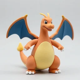 miniature colorful clay sculpture of charizard, close up dslr photo