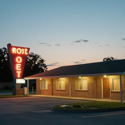 motel, summer evening, kenton nelson