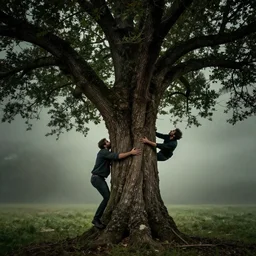 award - winning color photo of a man transforming into a tree, chiaroscuro, awe, terror, beauty