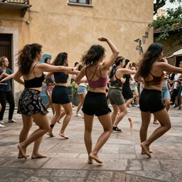 negative exposure of people dancing