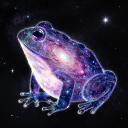 the galaxy in the shape of a frog drawn on mspaint