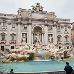 painting of the san marco square, trevi fountain, heavy rain, by ron hicks, jeremy lipking, jeremy mann
