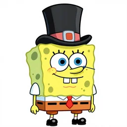 spongebob squarepants with a tophat and monocle, portrait, digital illustration, fanart trending on artstation